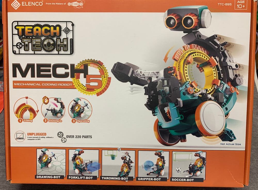 Elenco Teach Tech Mech 5 Mechanical Coding Robot STEM Set Kit - New, Sealed